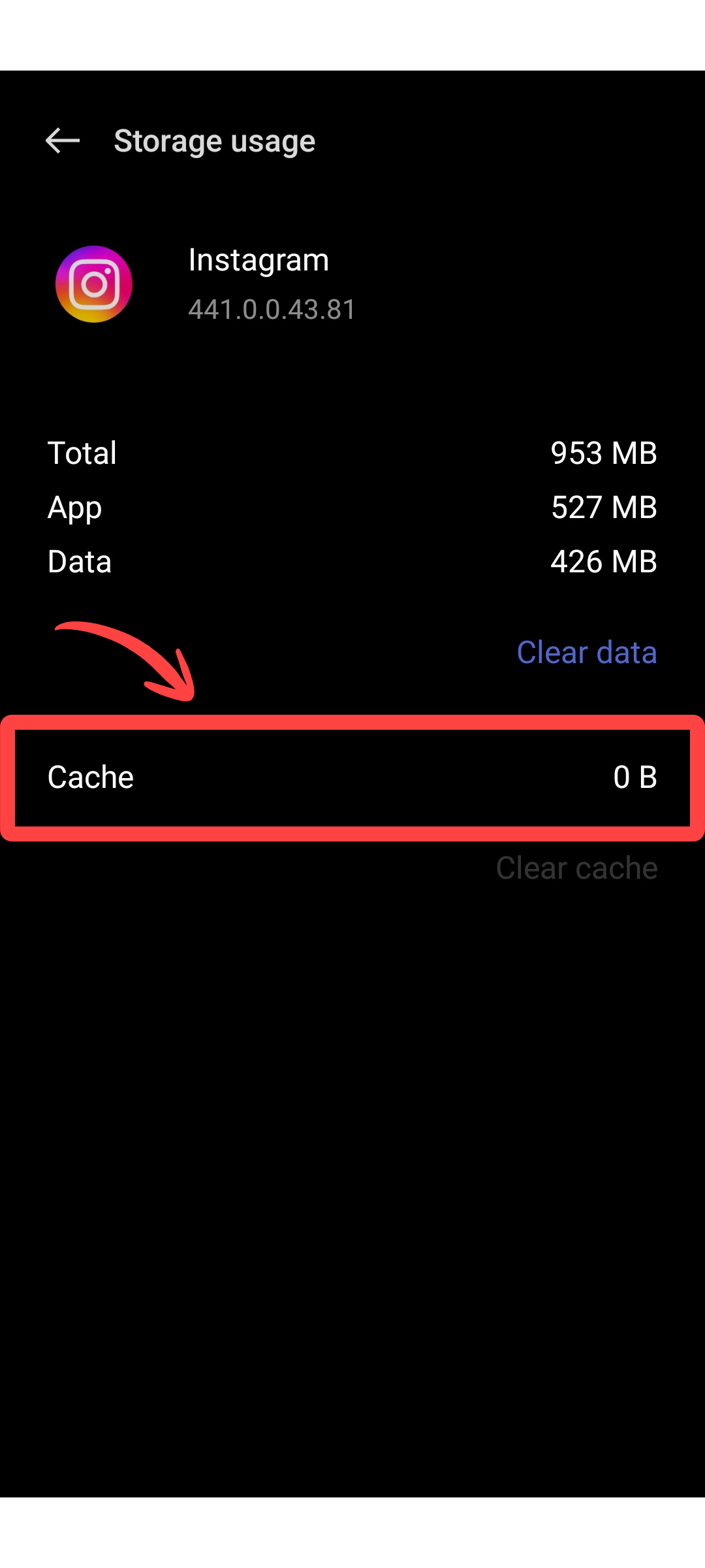 Clear Instagram Cache Step 2