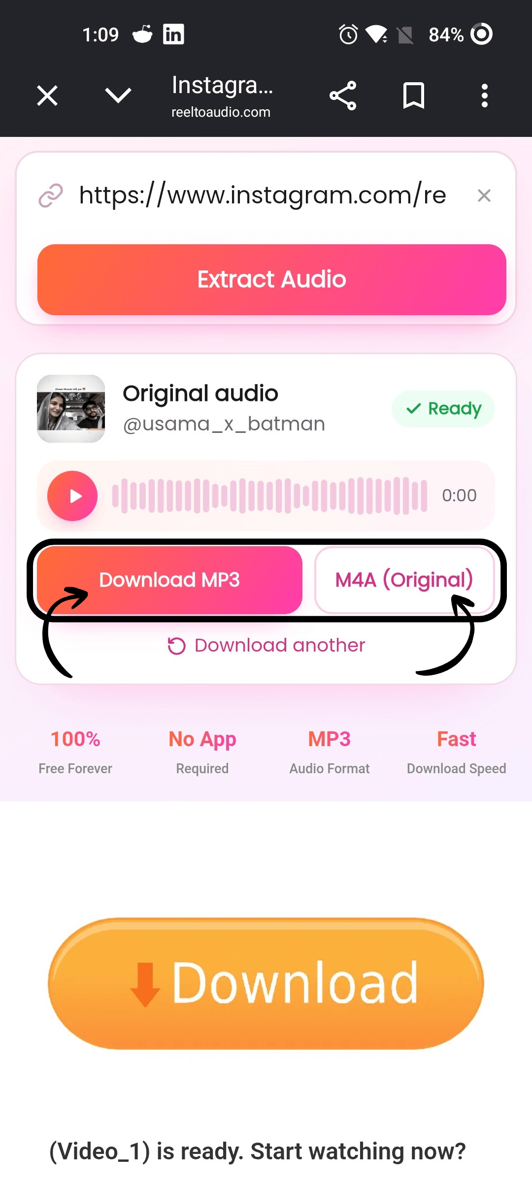 Instagram Audio Downloader